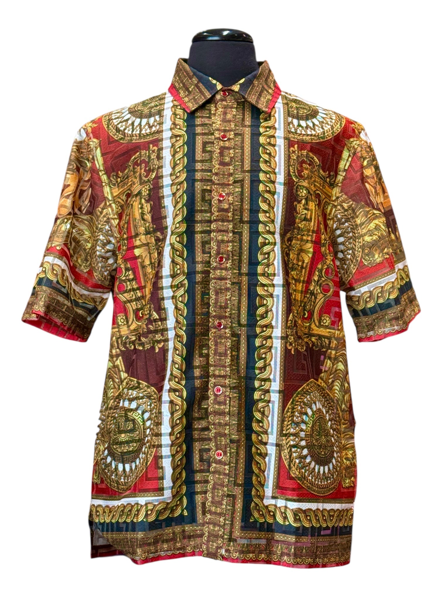 Prestige Lace Printed Shirt (Red) 300