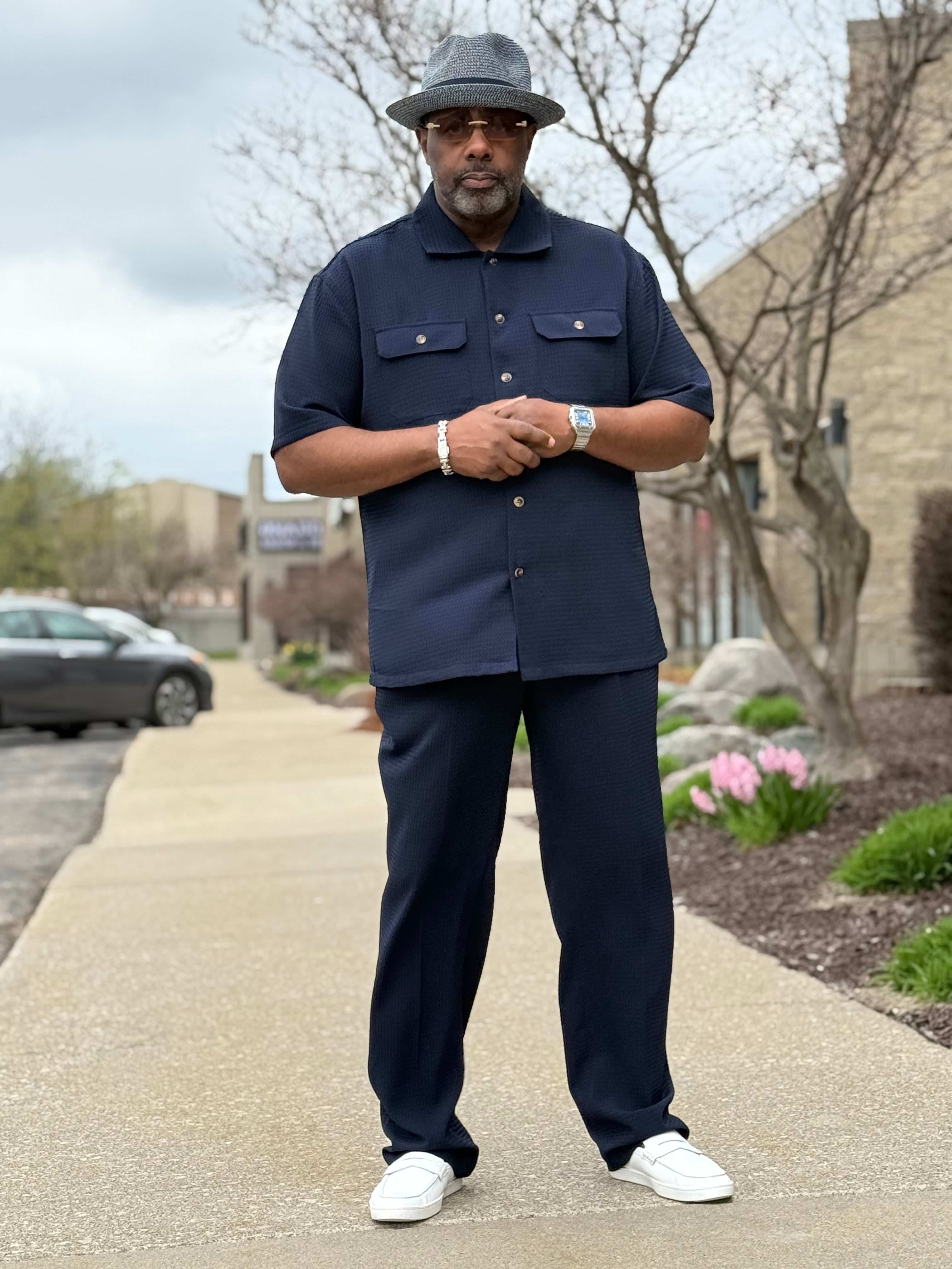 Lanzino "Midtown" Pant Set (Navy)