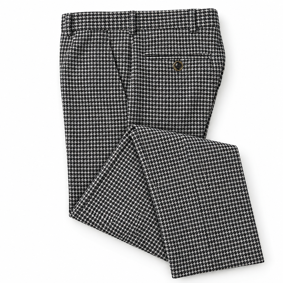 Prestige Men’s Plaid Dress Pants – Black 1