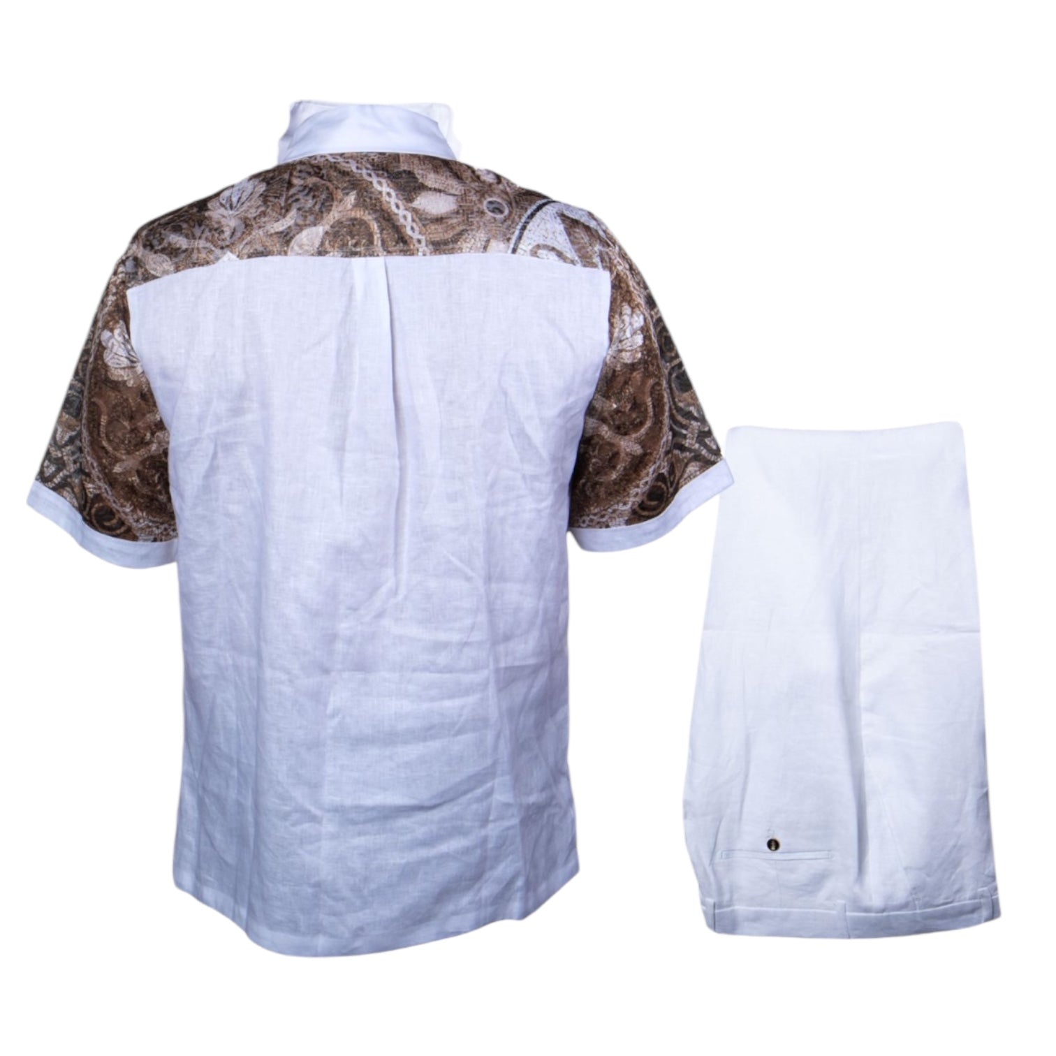 Prestige Luxury Linen Pant Set (White-3) 460