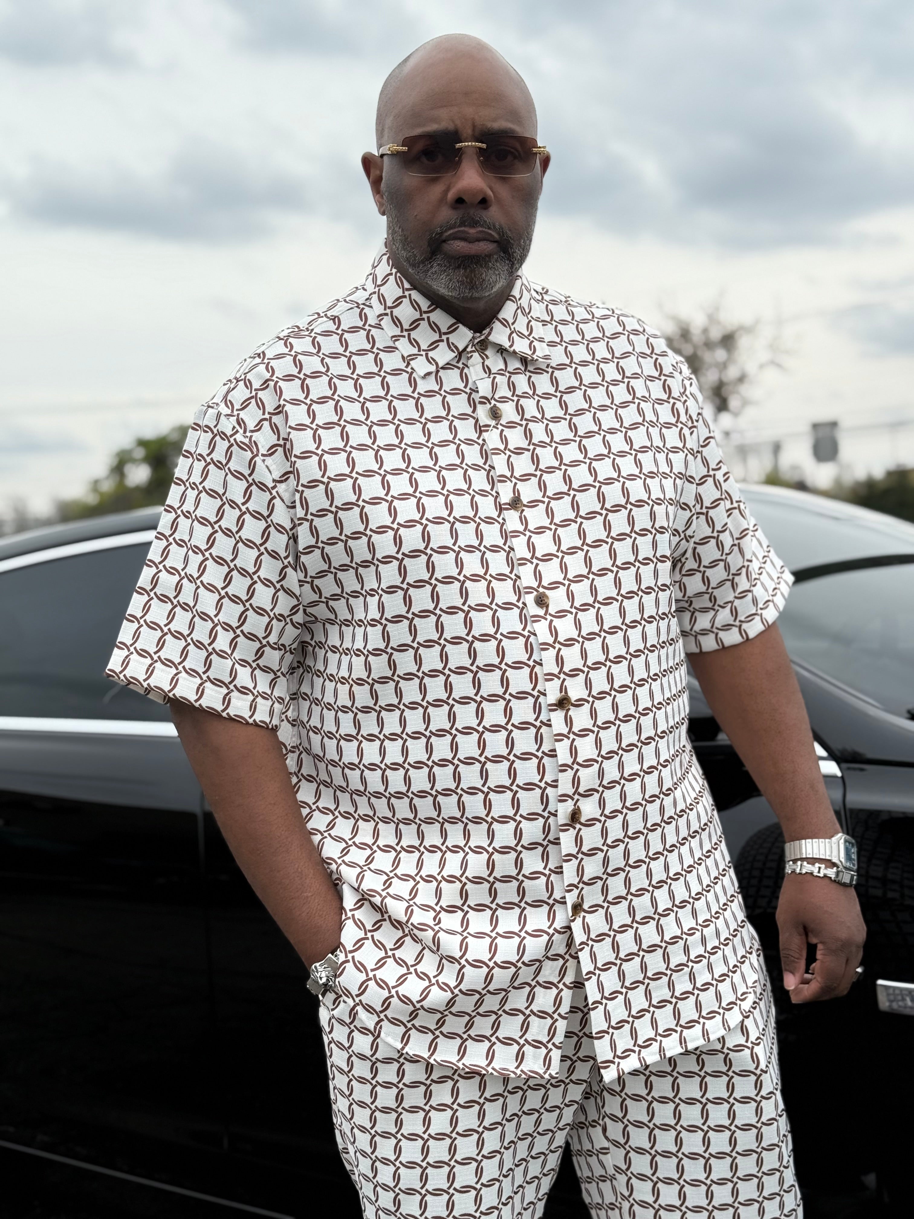 Lanzino Luxury Short Set (Brown) 220