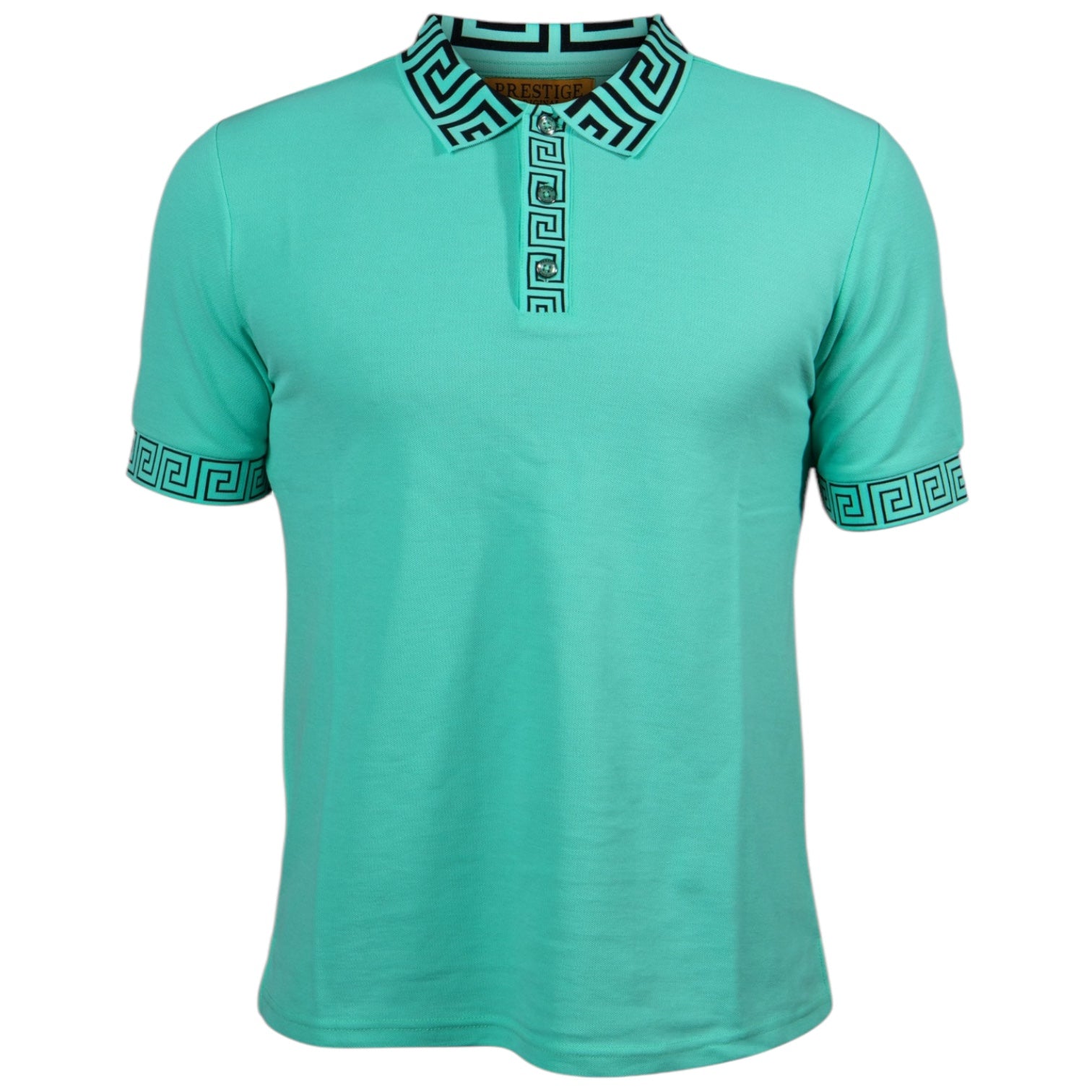 Slim Modern Prestige Greek Key Polo (Mint) 090
