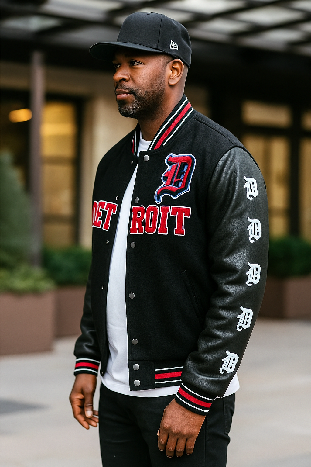 Jordan Craig "Detroit City" Bomber Jacket (Black)
