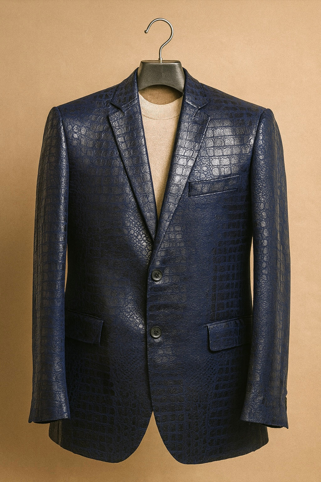 Croco Printed "King" Blazer (Navy)