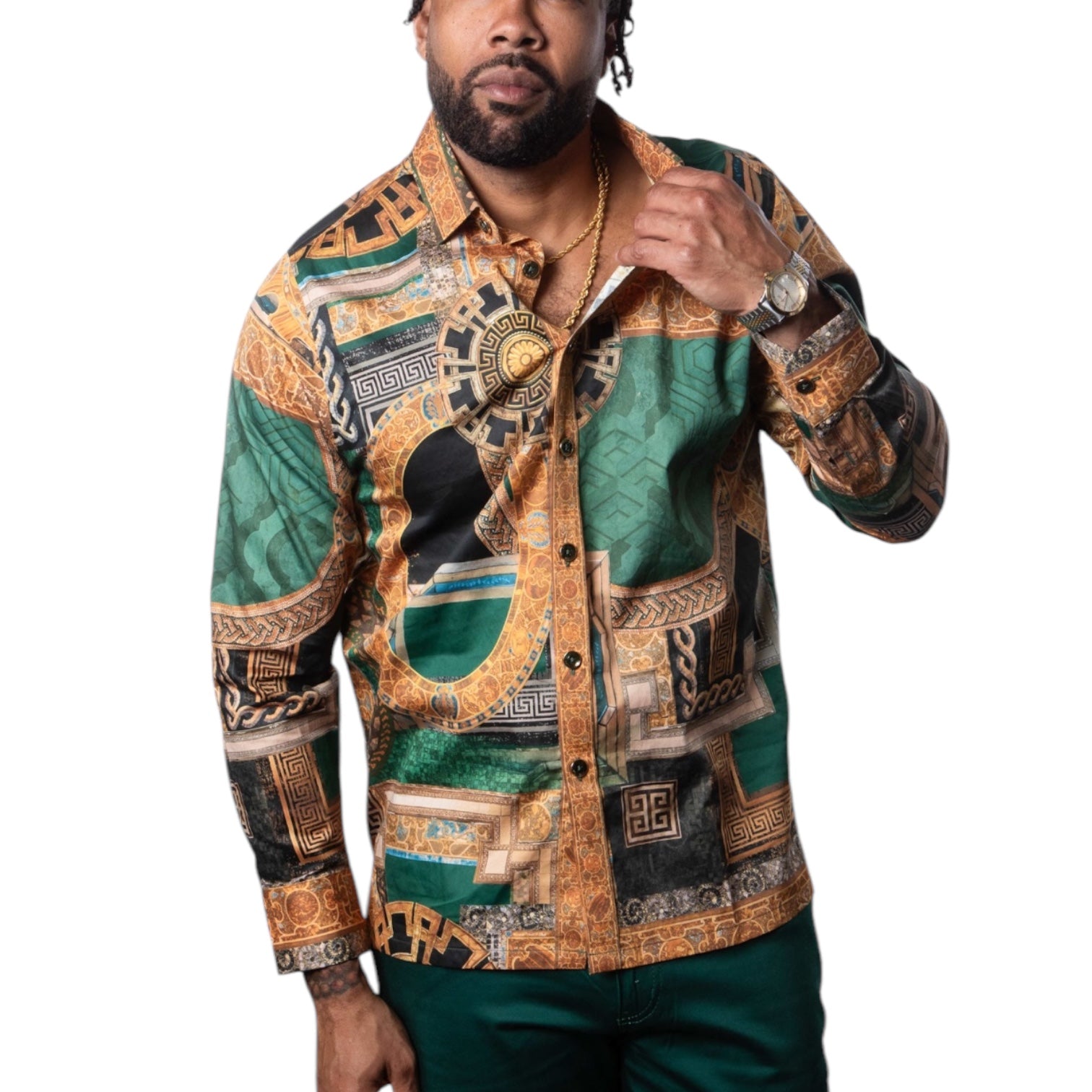 Prestige Cotton Luxury Shirt (Green) 402