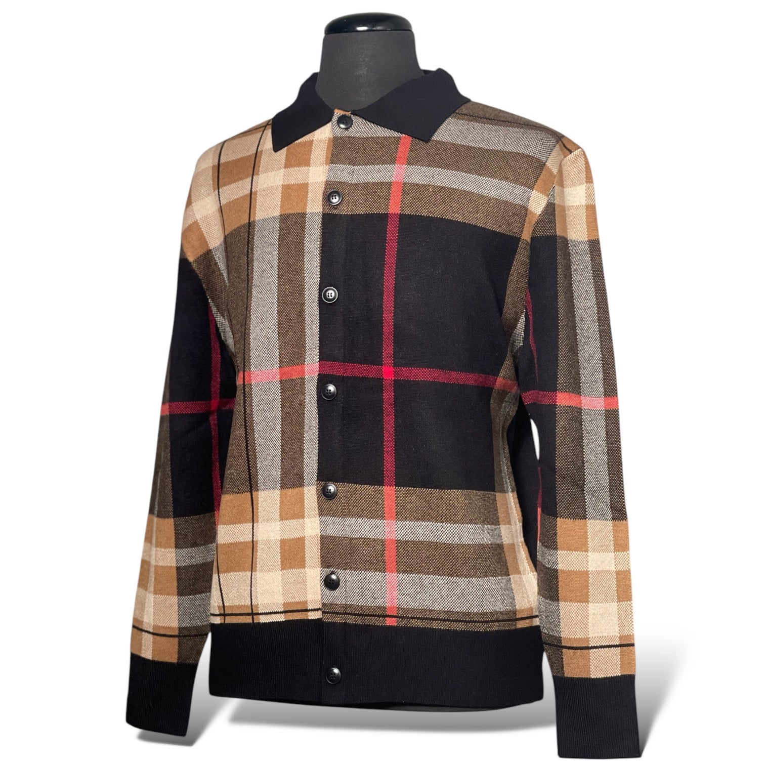 Lanzino "Burb" Button up Sweater (Black)