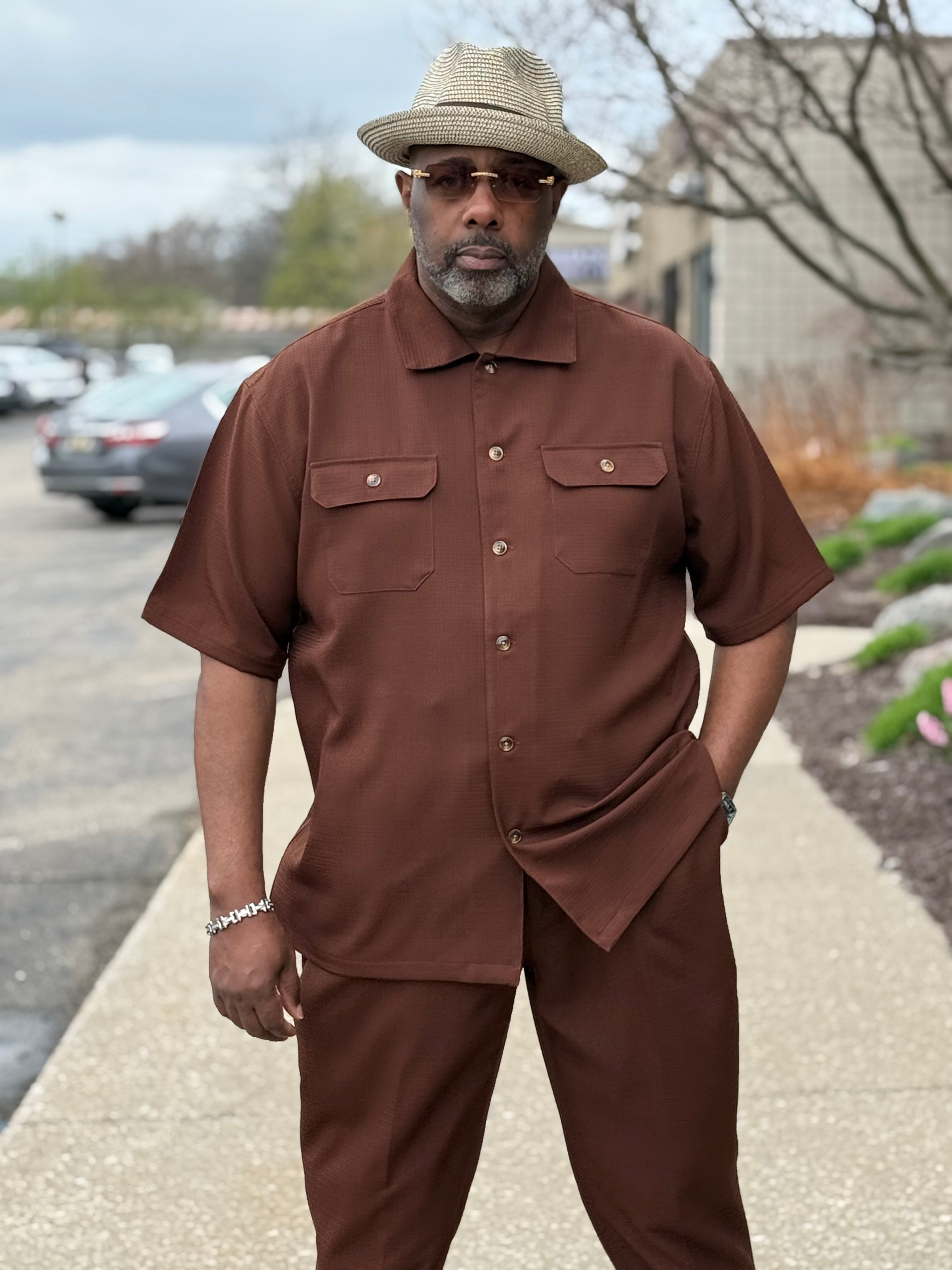 Lanzino "Midtown" Pant Set (Brown)