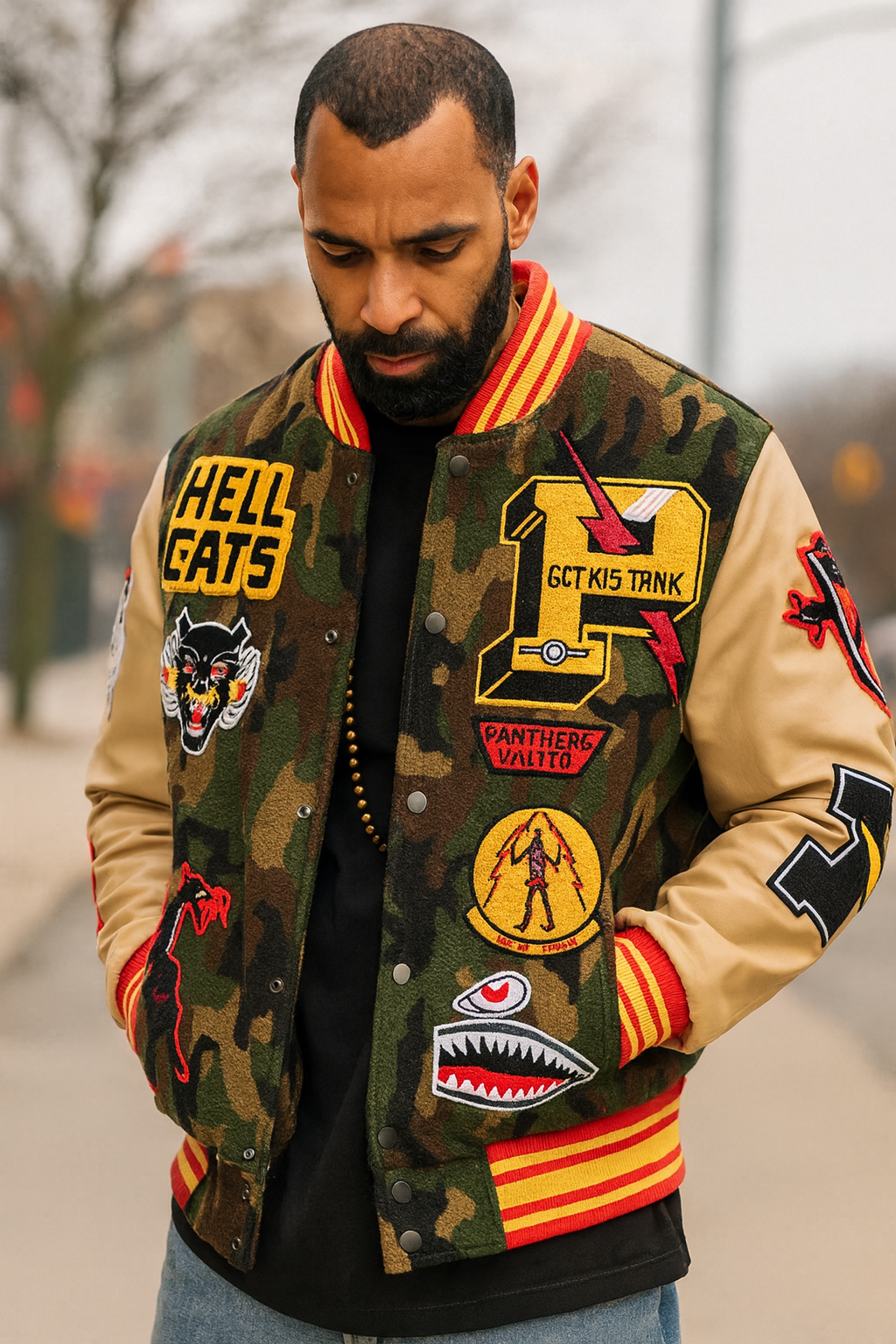 Jordan Craig Wool Bomber Jacket (Camo)