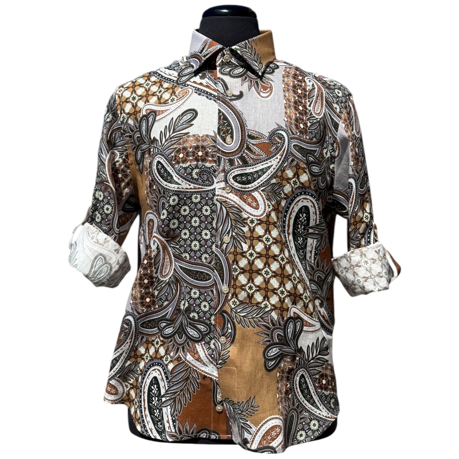 Inserch Long Sleeve Linen Shirt (Brown)