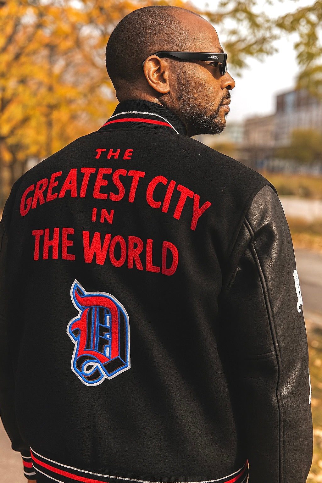 Jordan Craig "Detroit City" Bomber Jacket (Black)