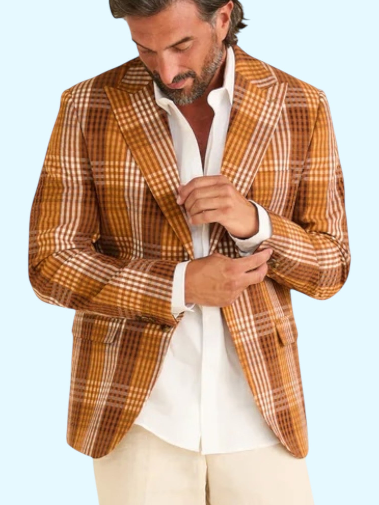 Inserch Seersucker "Countach" Blazer (Brown Multi)
