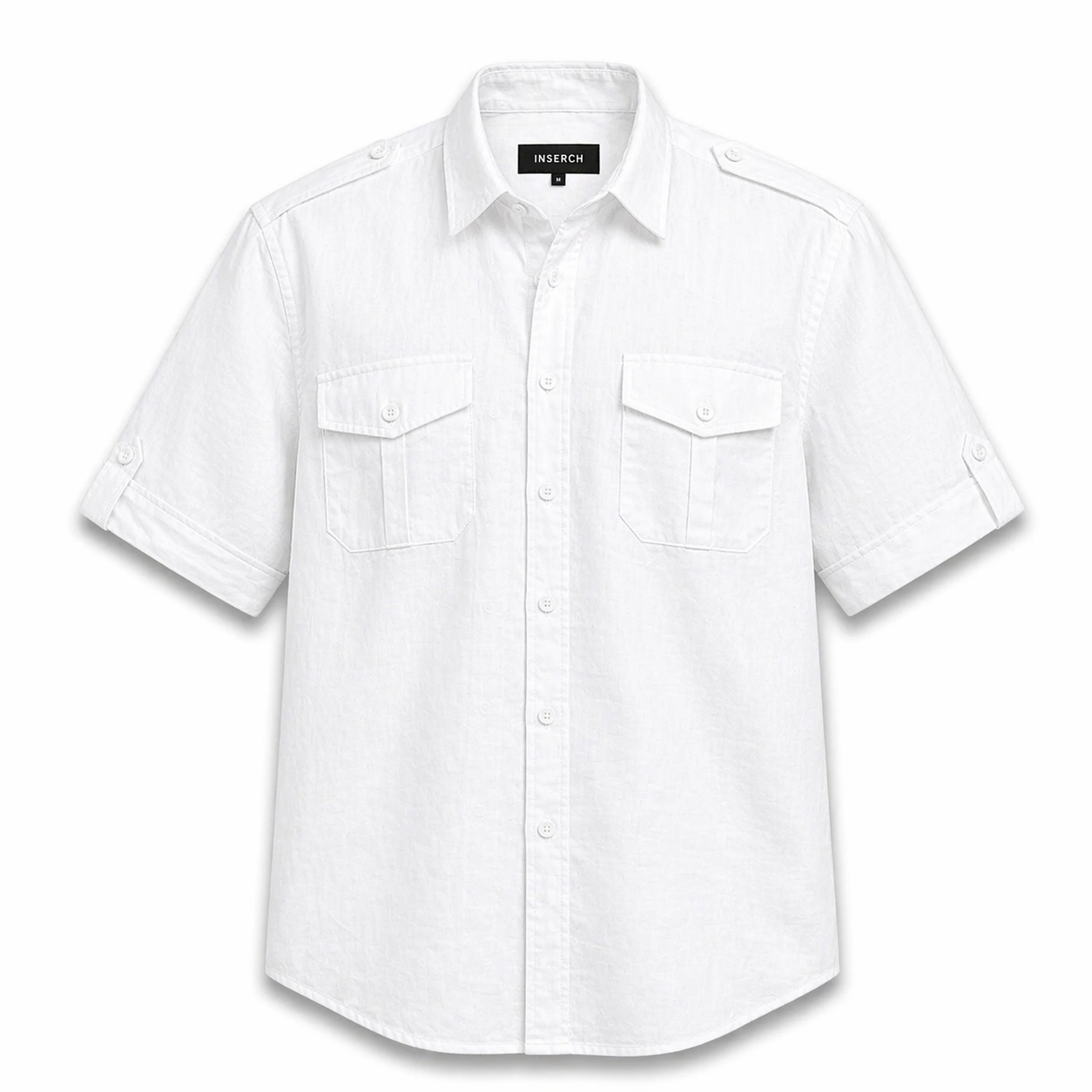 Inserch Military Linen Shirt (White)
