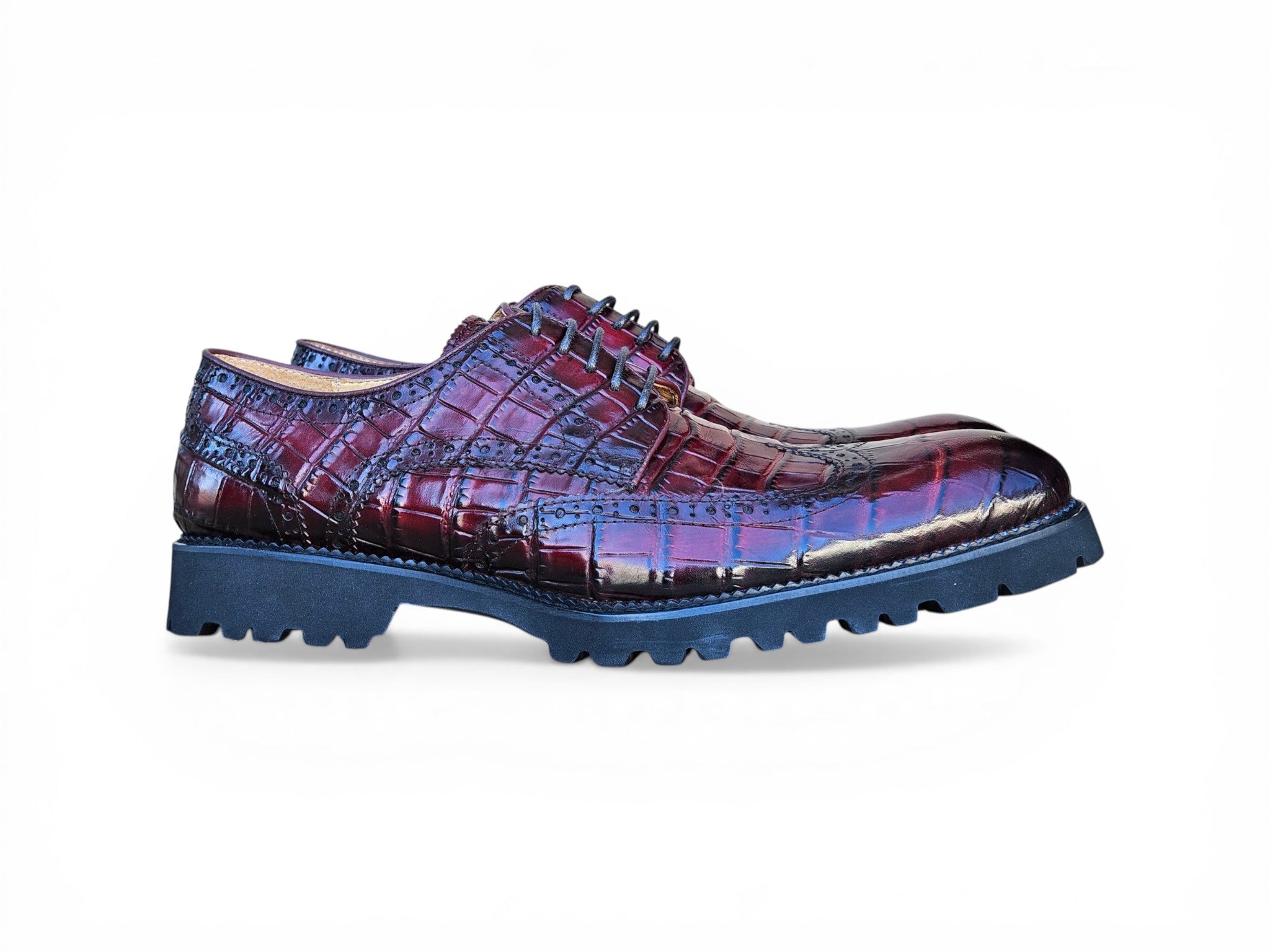 Blucher Style Alligator Embossed Oxford