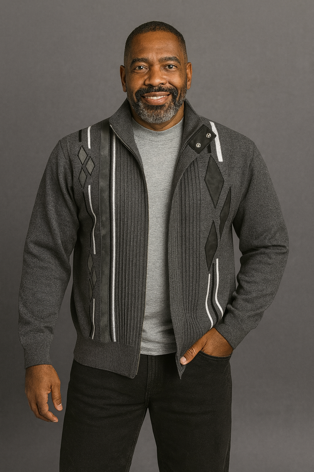 Silversilk Sweater Jacket (Grey) 11009