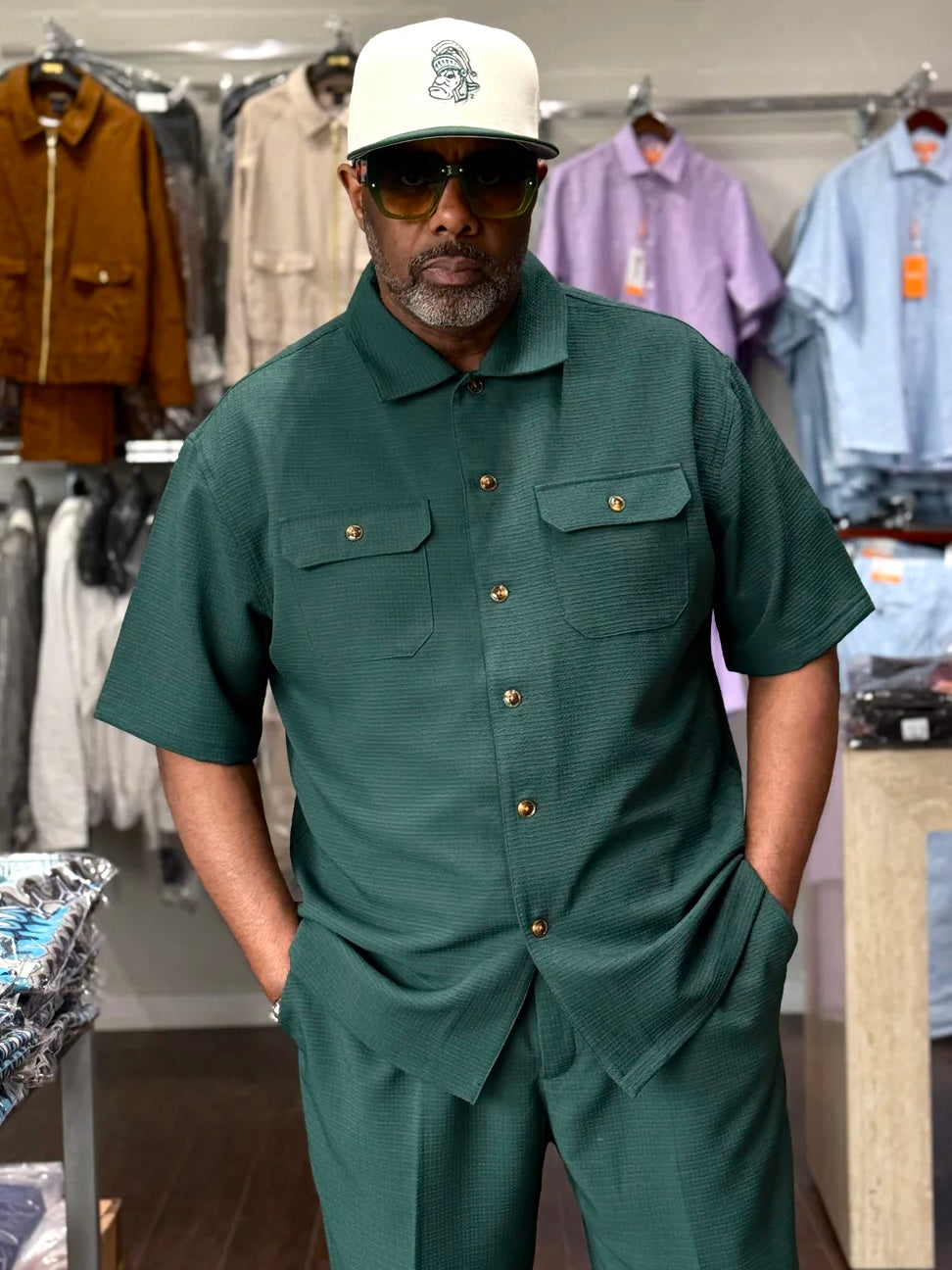 Lanzino "Midtown" Pant Set (Hunter)