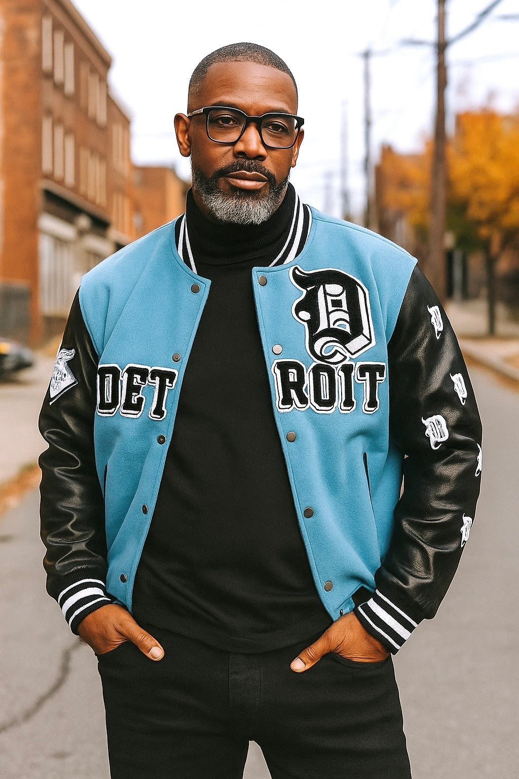 Jordan Craig "Detroit City" Bomber Jacket (Blue)