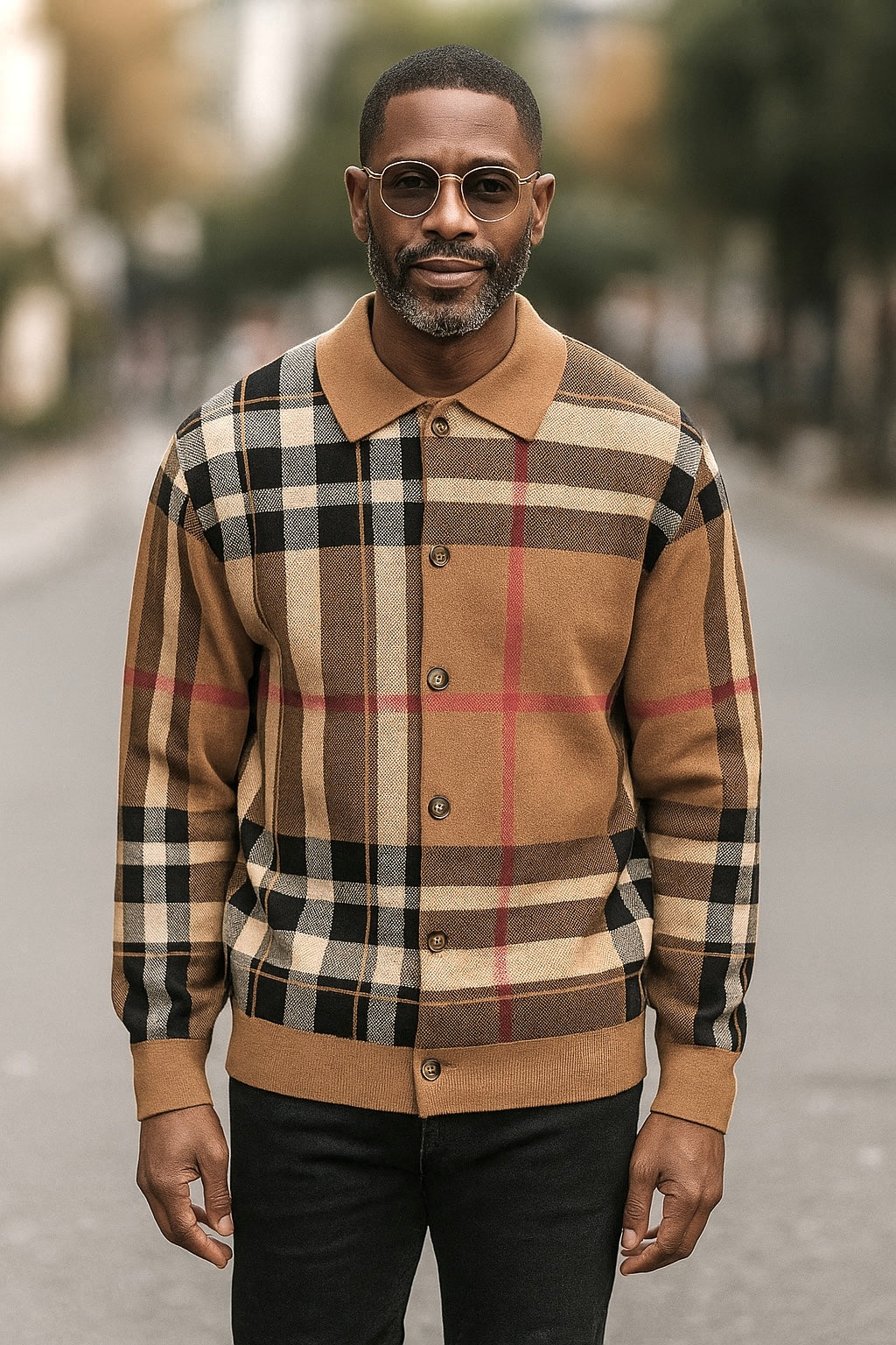 Lanzino Button up Sweater (Tan)