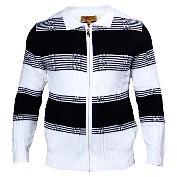 Prestige Wool Full Zip + Side Pocket Sweater (Black) 250