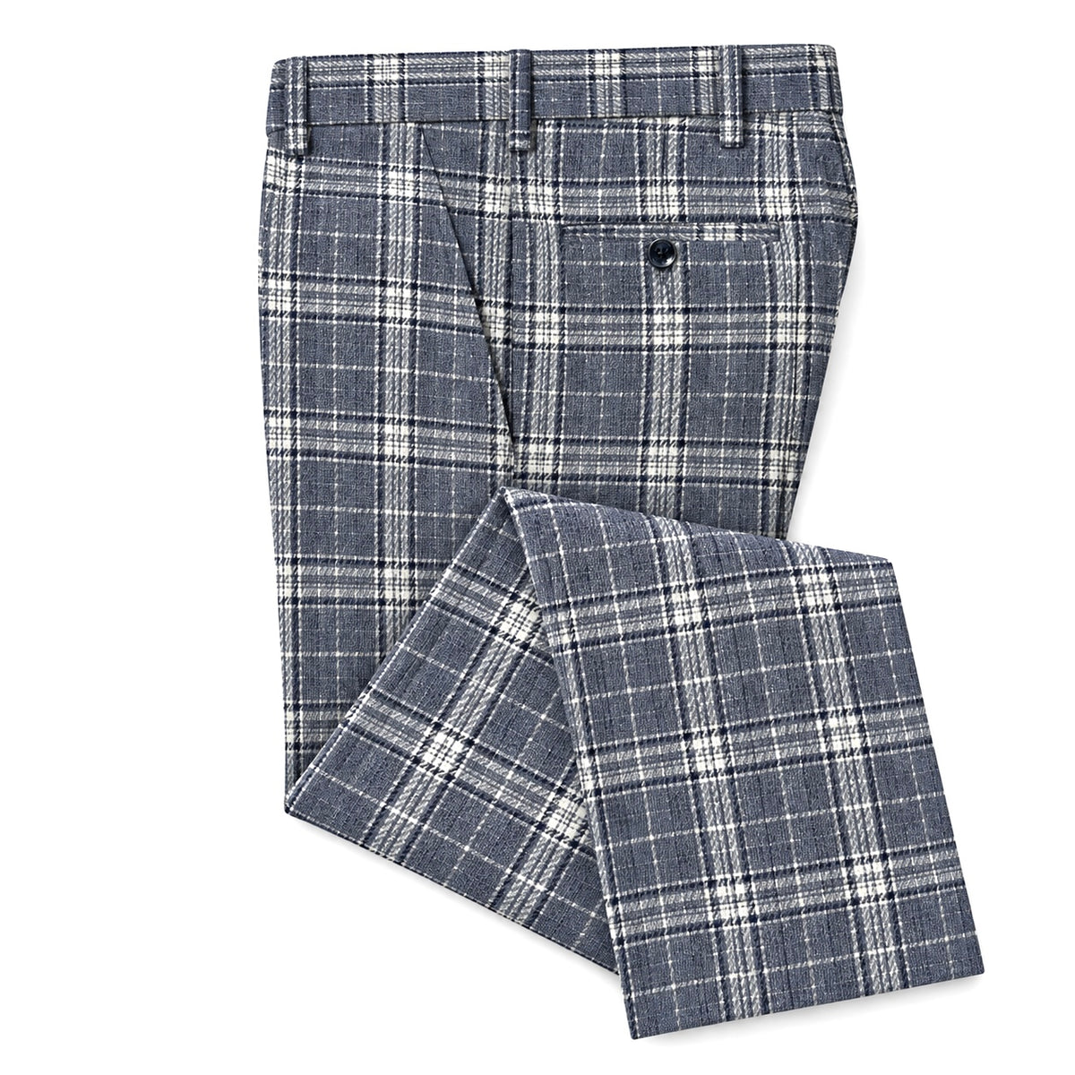 Prestige Men’s Plaid Dress Pants – Blue1