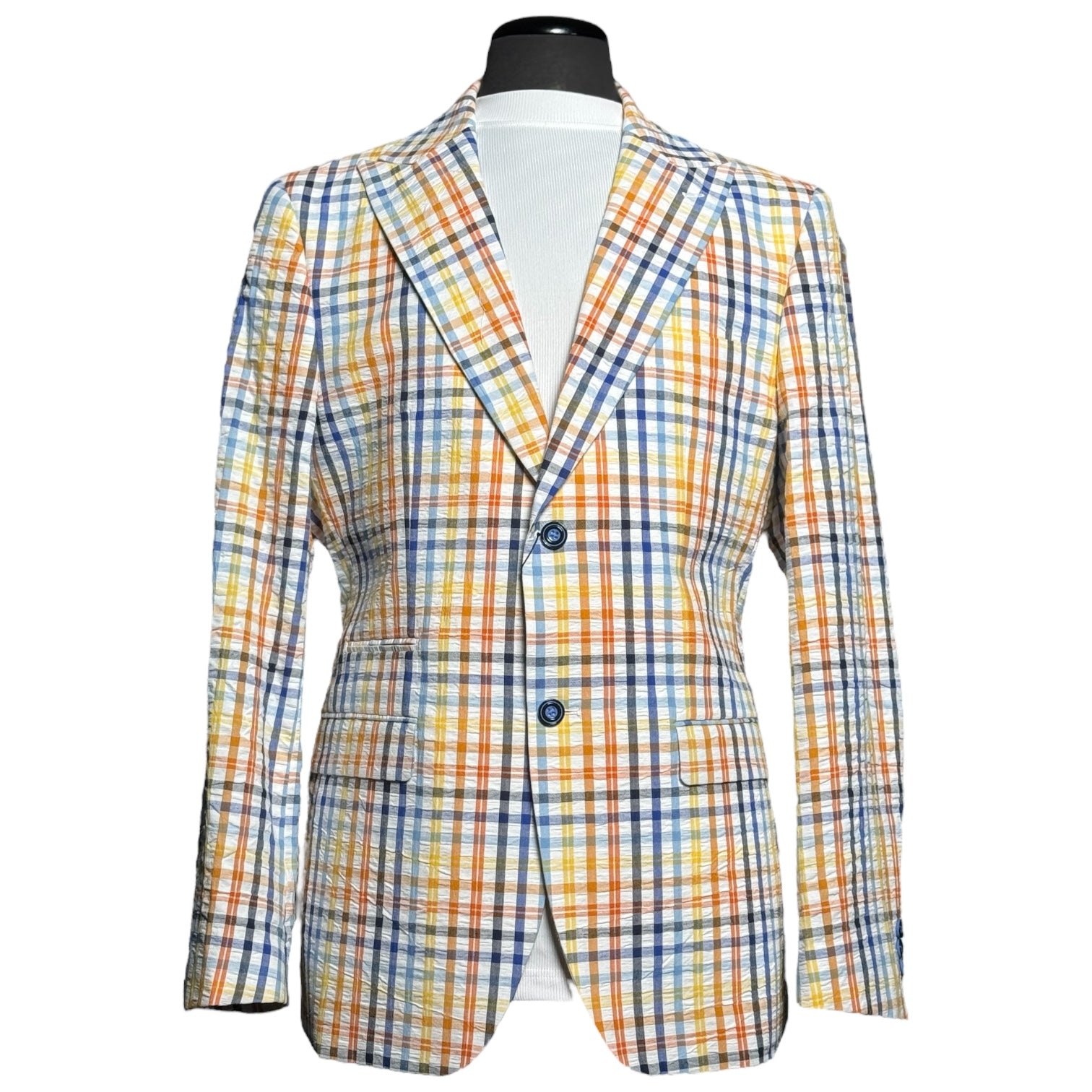 Inserch Seersucker "Countach" Blazer (Blue Multi)