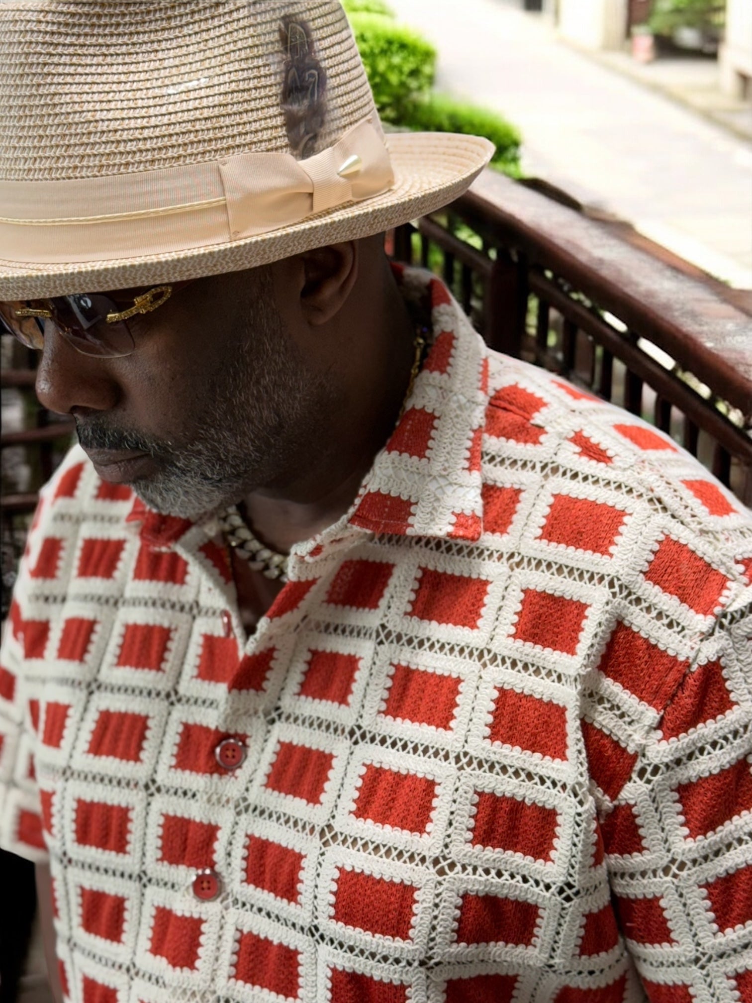 Lanzino "Luxe" Short Sleeve Shirt (Rust) 119