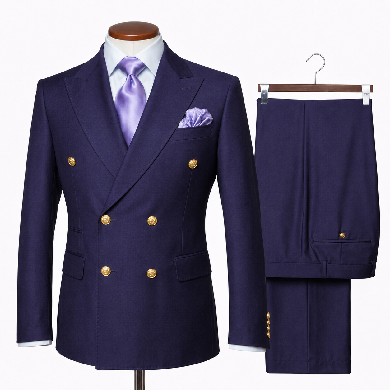 Rossi Man Purple Double Breasted Men's Modern Fit Suit