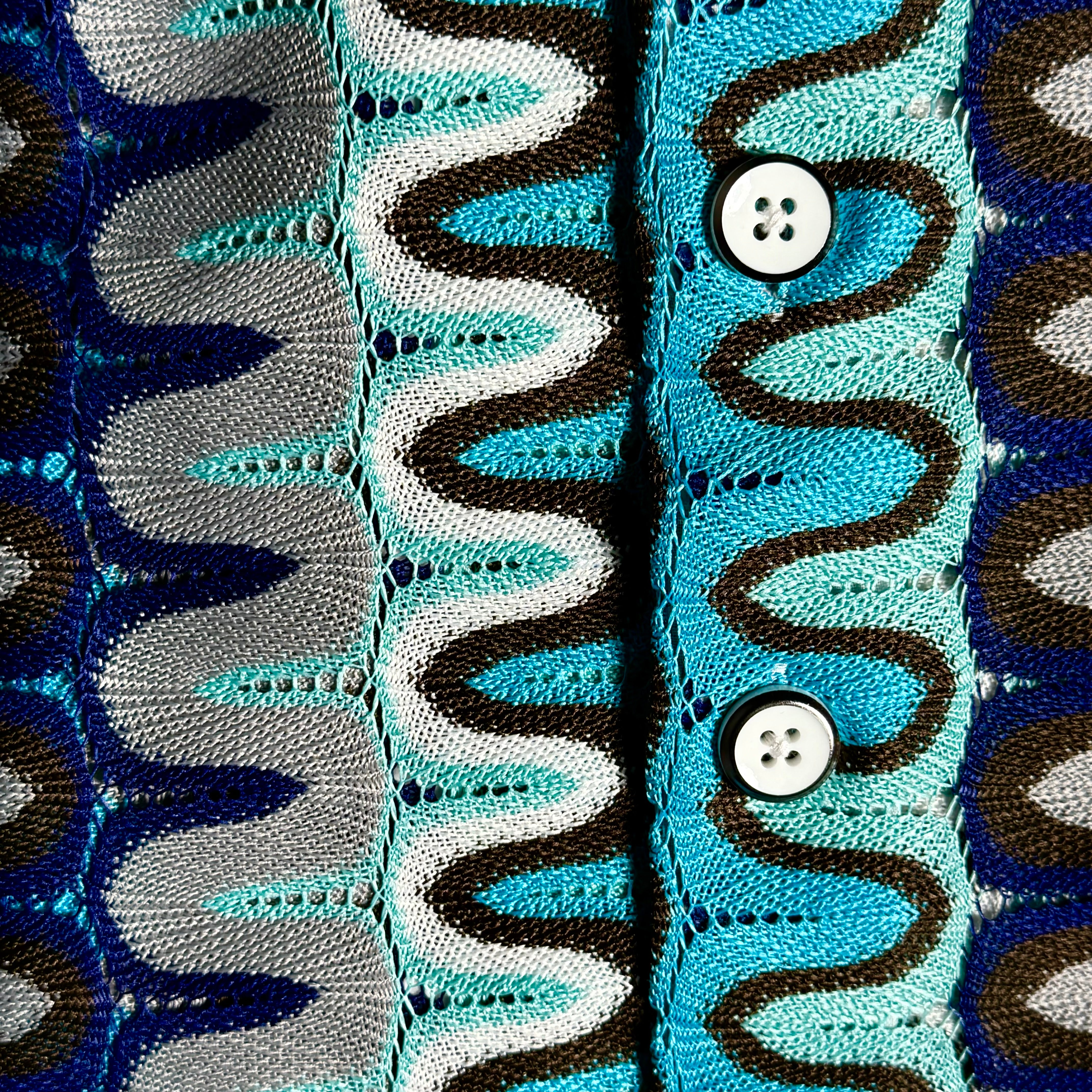 Lanzino "Woven" Short Sleeve Shirt (Navy) 121