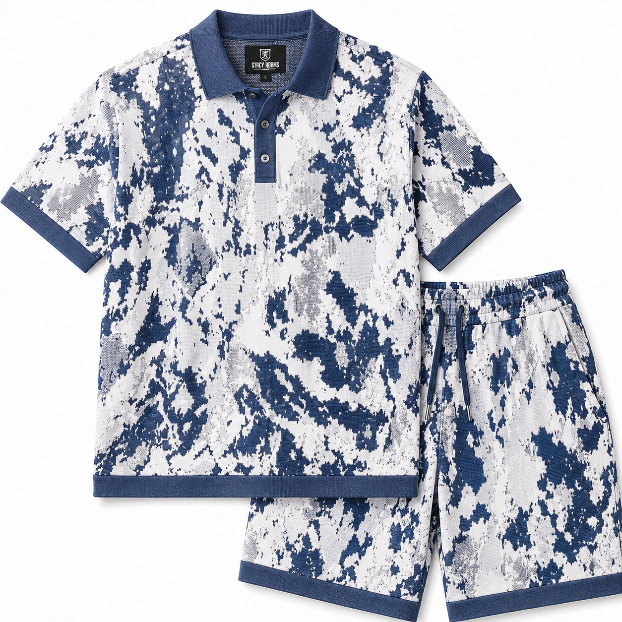 Men’s Jacquard Shorts Set – Relaxed Fit – Navy 91031