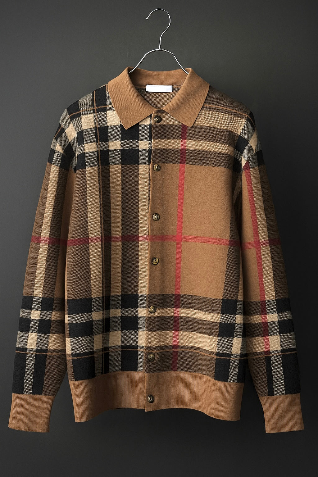 Lanzino Men’s Knit Button-Up Sweater – Tan