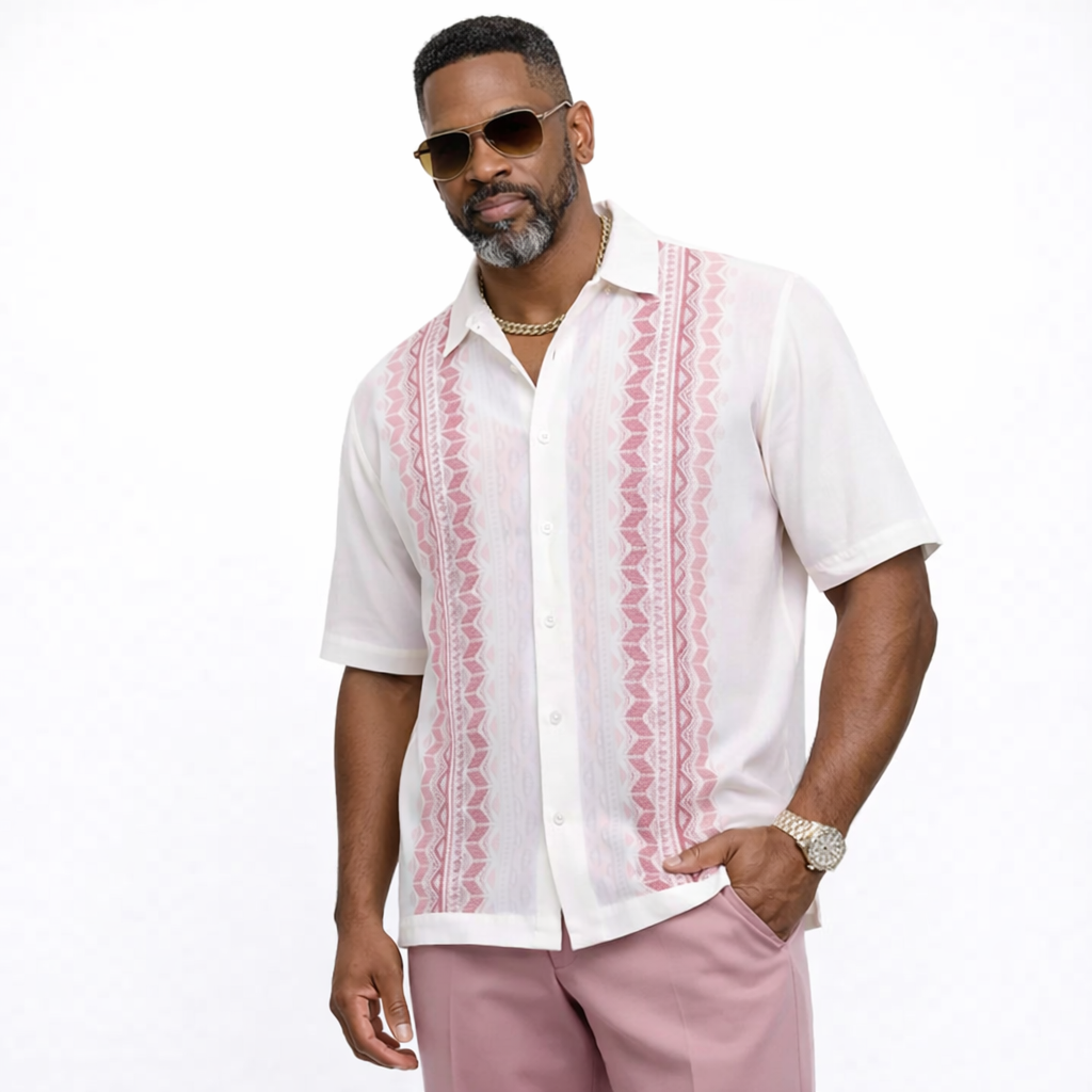 Silversilk Men’s 2-Piece Walking Suit – Knit Set – Pink 21012