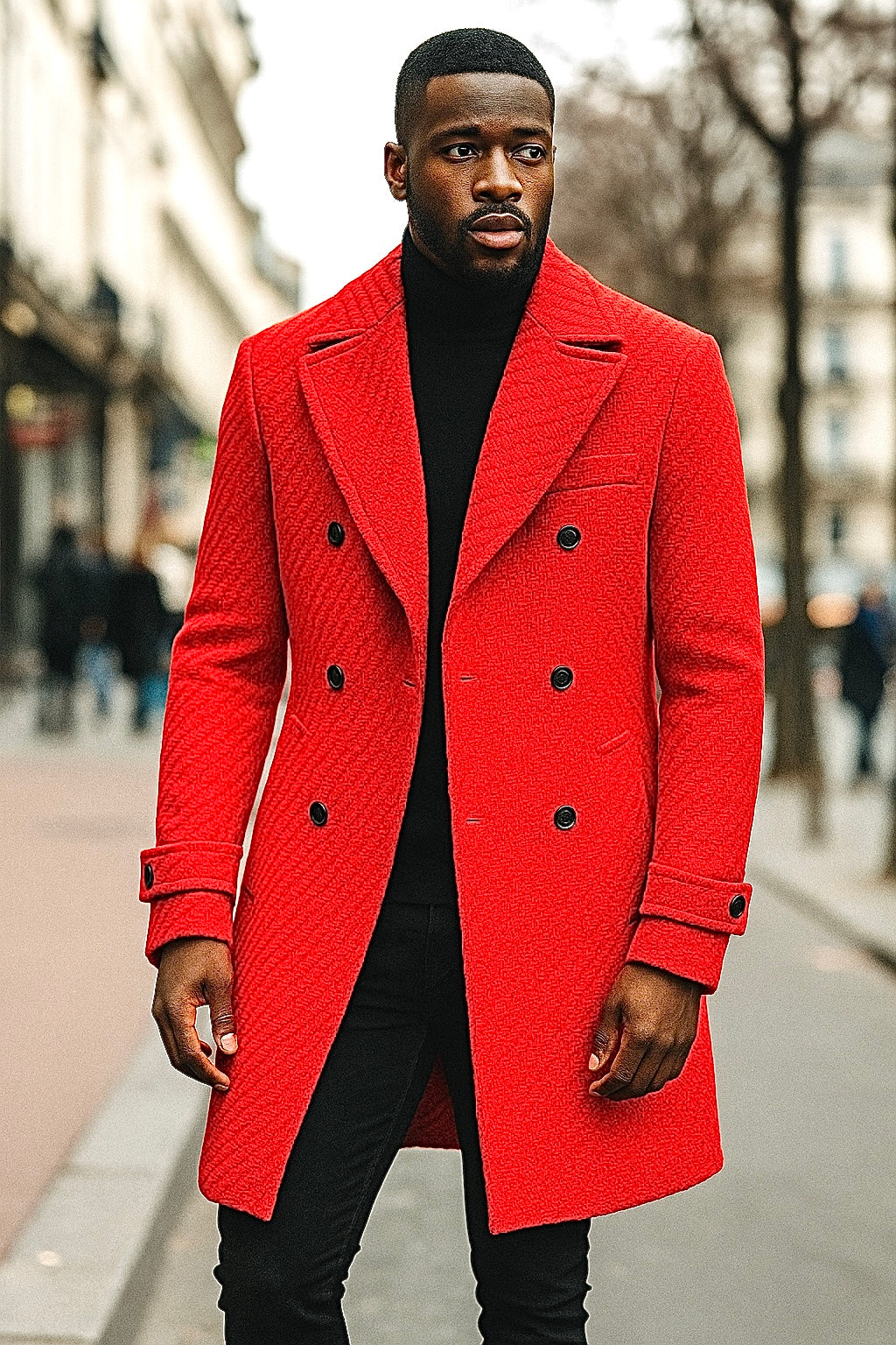 Cigar "Caskade" 3/4 Woven DB Peacoat (Fire Red)