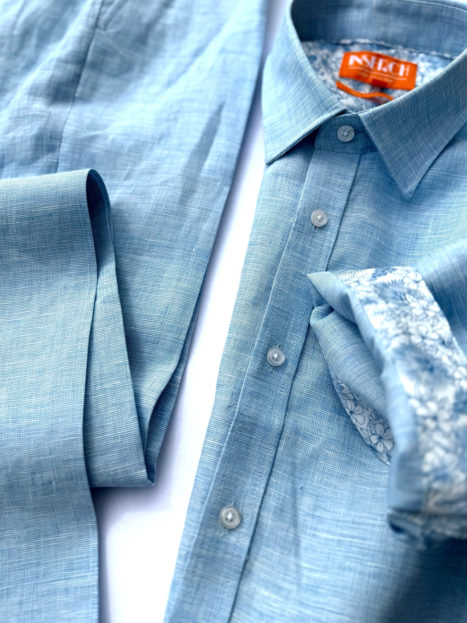 Inserch Linen S/S Shirt (Blue Mist) 7172