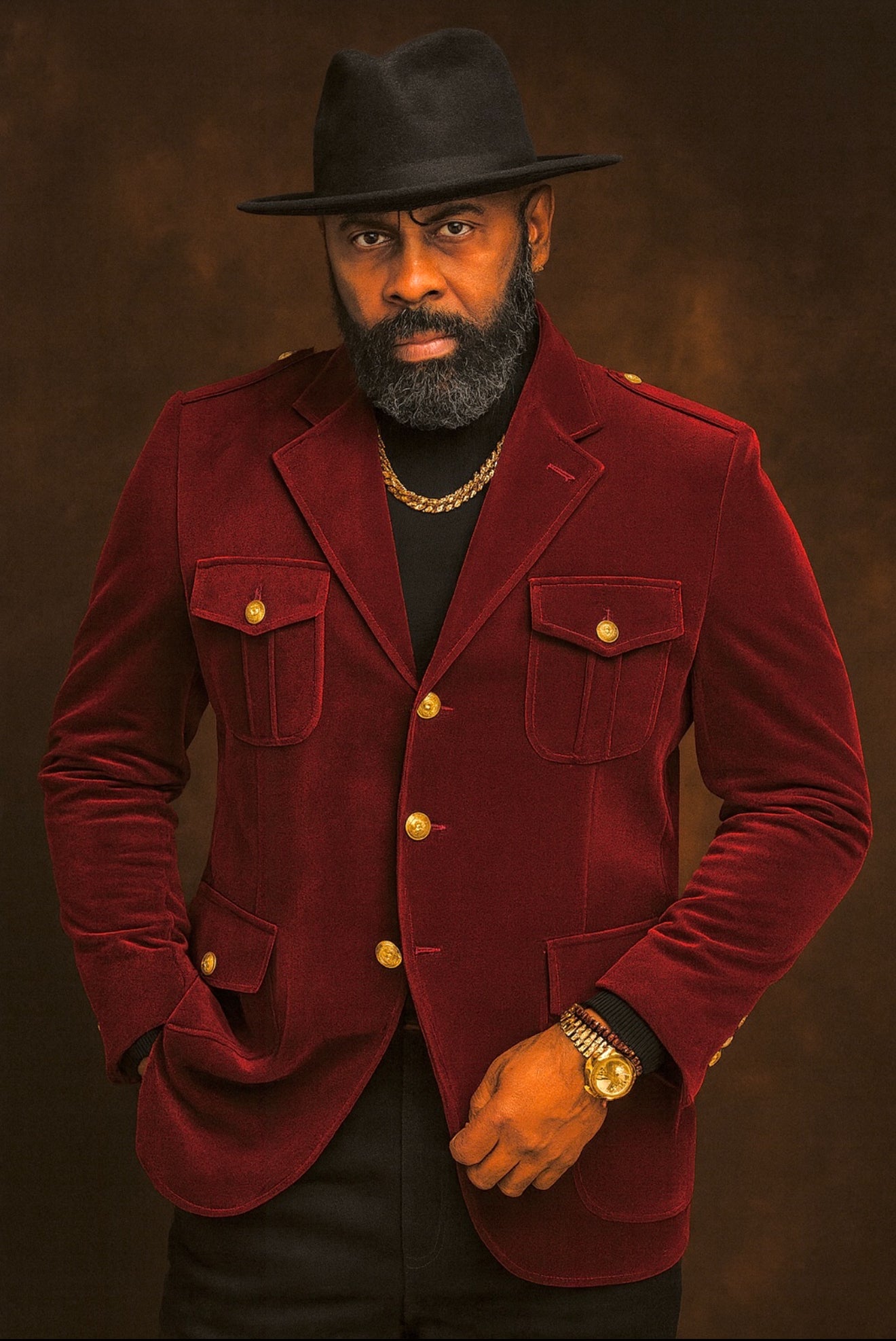 Inserch Military Blazer 569 (Burgundy)