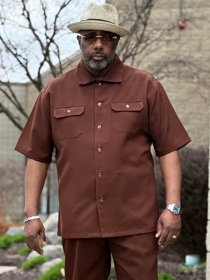 Lanzino "Midtown" Pant Set (Brown)