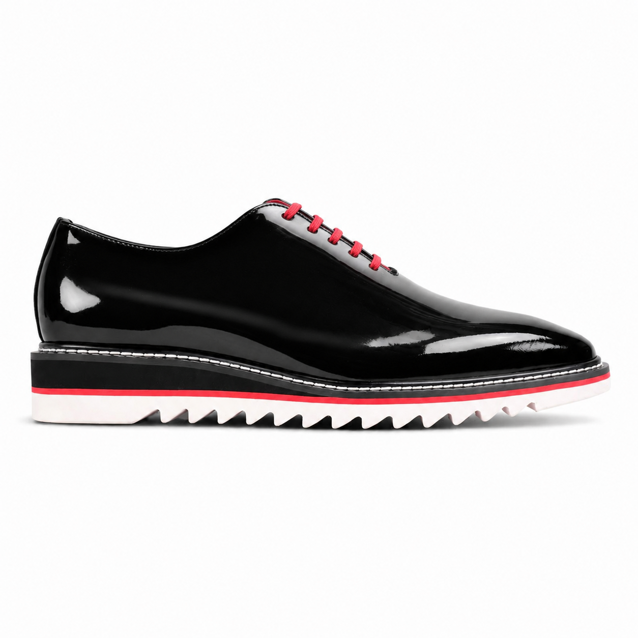 Giovanni Ruben Men’s Patent Leather Oxford Shoe: Black