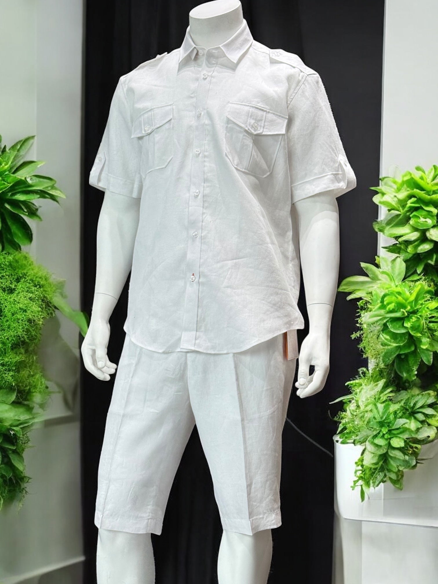 Inserch Military Linen Shirt (White)