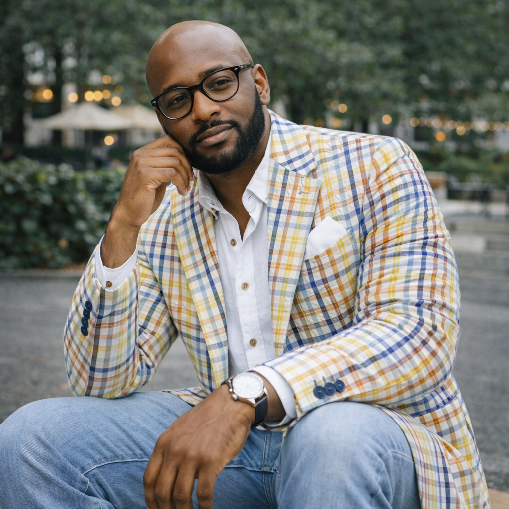 Inserch Men’s Multi-Color Seersucker Plaid Sport Coat