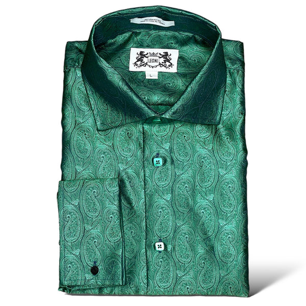 Leoni l/s Button Up (Emerald)