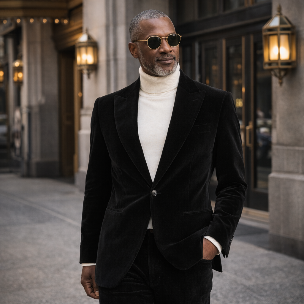 Inserch BL-007 Velvet Blazer Black