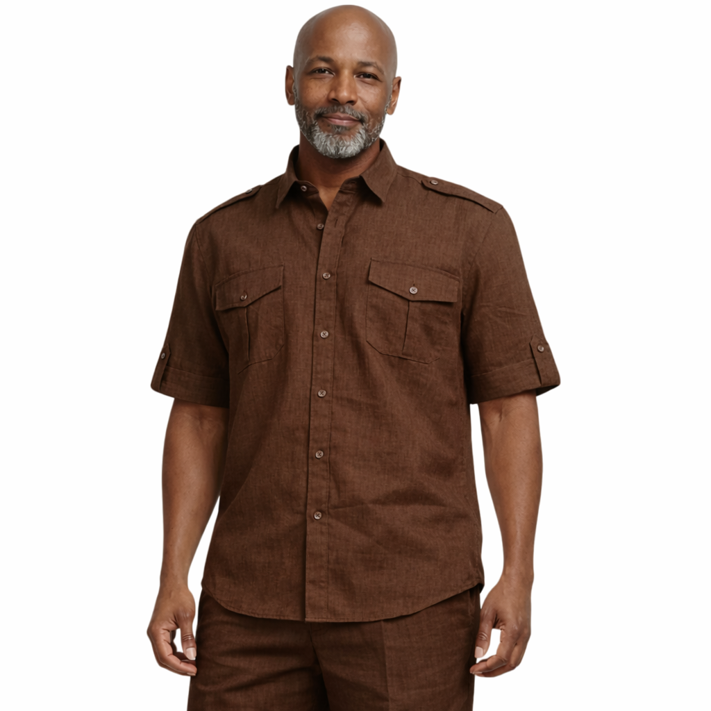 Inserch Military Linen Shirt (Brown)