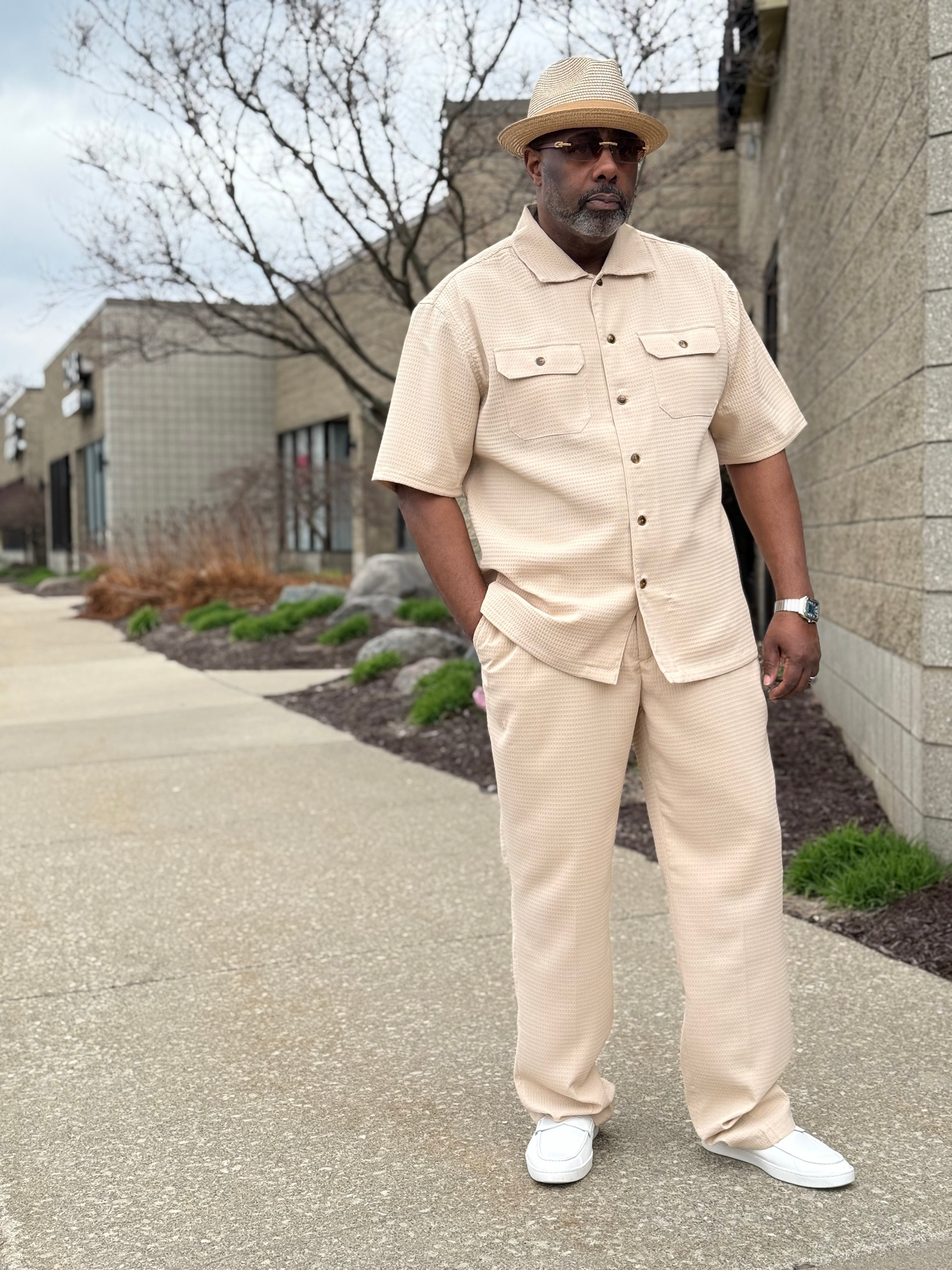 Lanzino "Midtown" Pant Set (Beige)