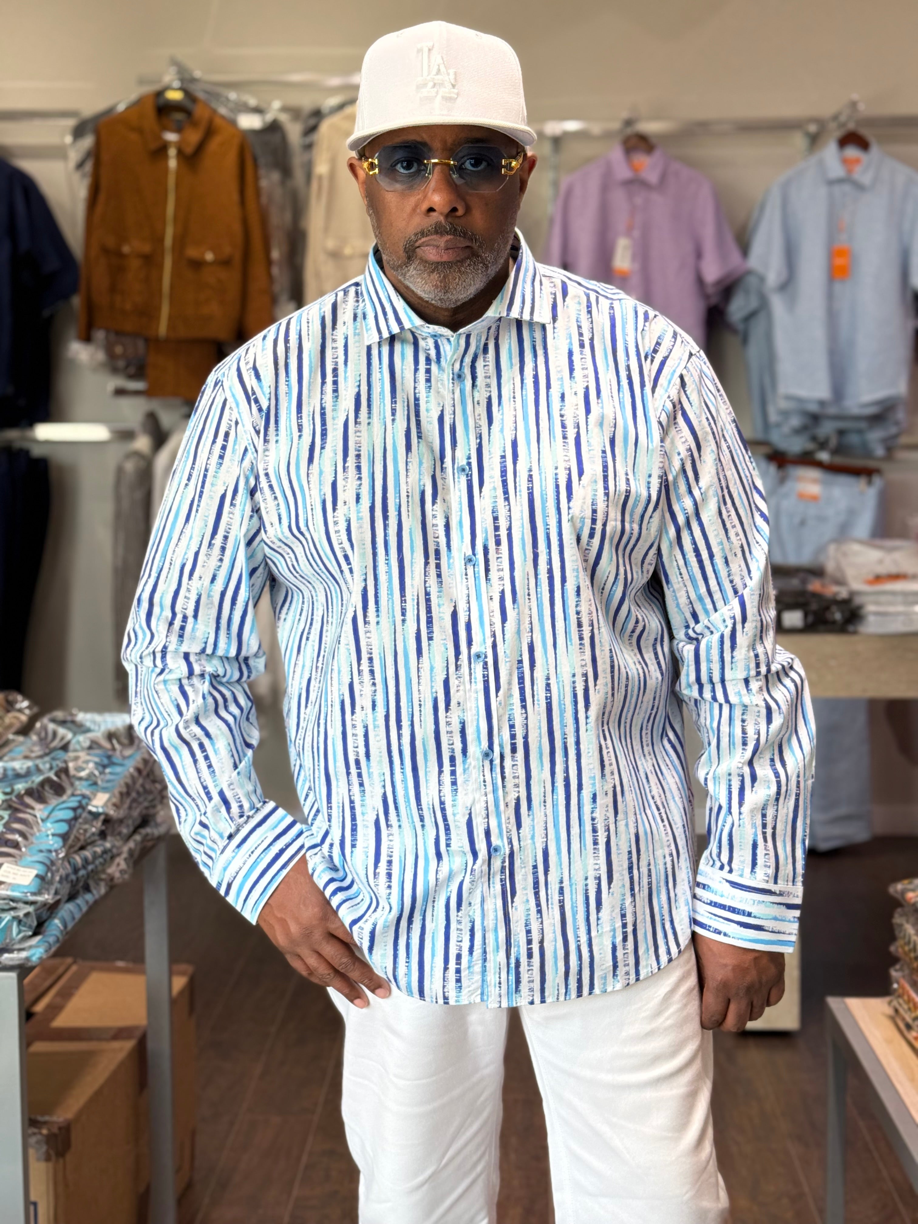 Cigar Couture "Sunset2" Shirt (Blue) 1570