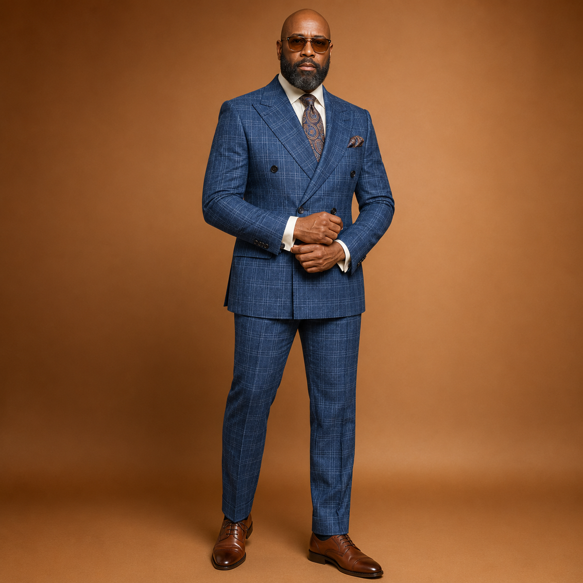 Rossi Man Double Breast Modern Fit Suit: Indigo Blue - MilanoRm2020