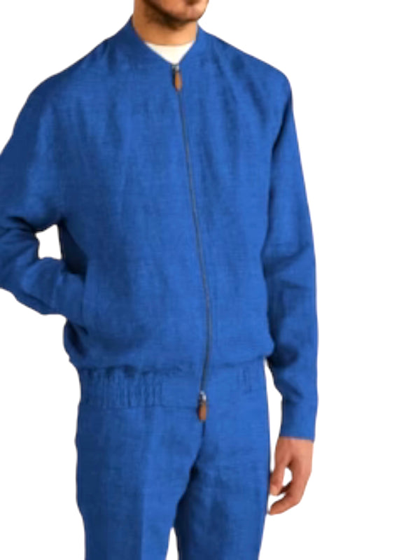 Inserch Linen Bomber Jacket Suit (River Blue)