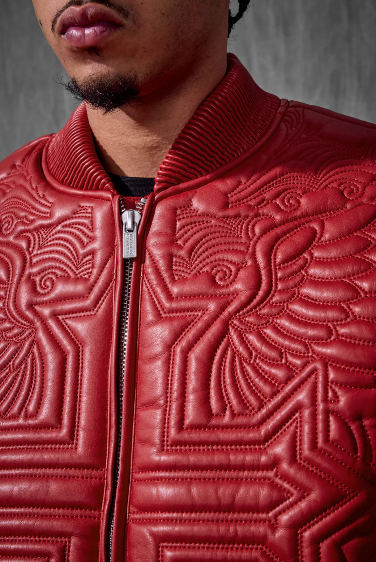 Graphic Bomber Jacket (Red)