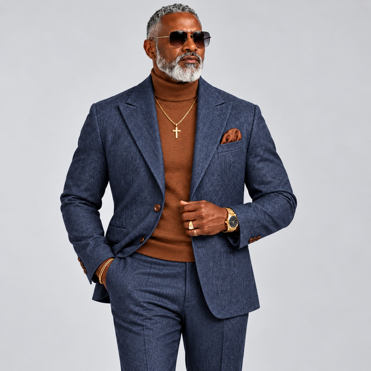 Inserch Blue Jean 2-Button Suit - Indigo