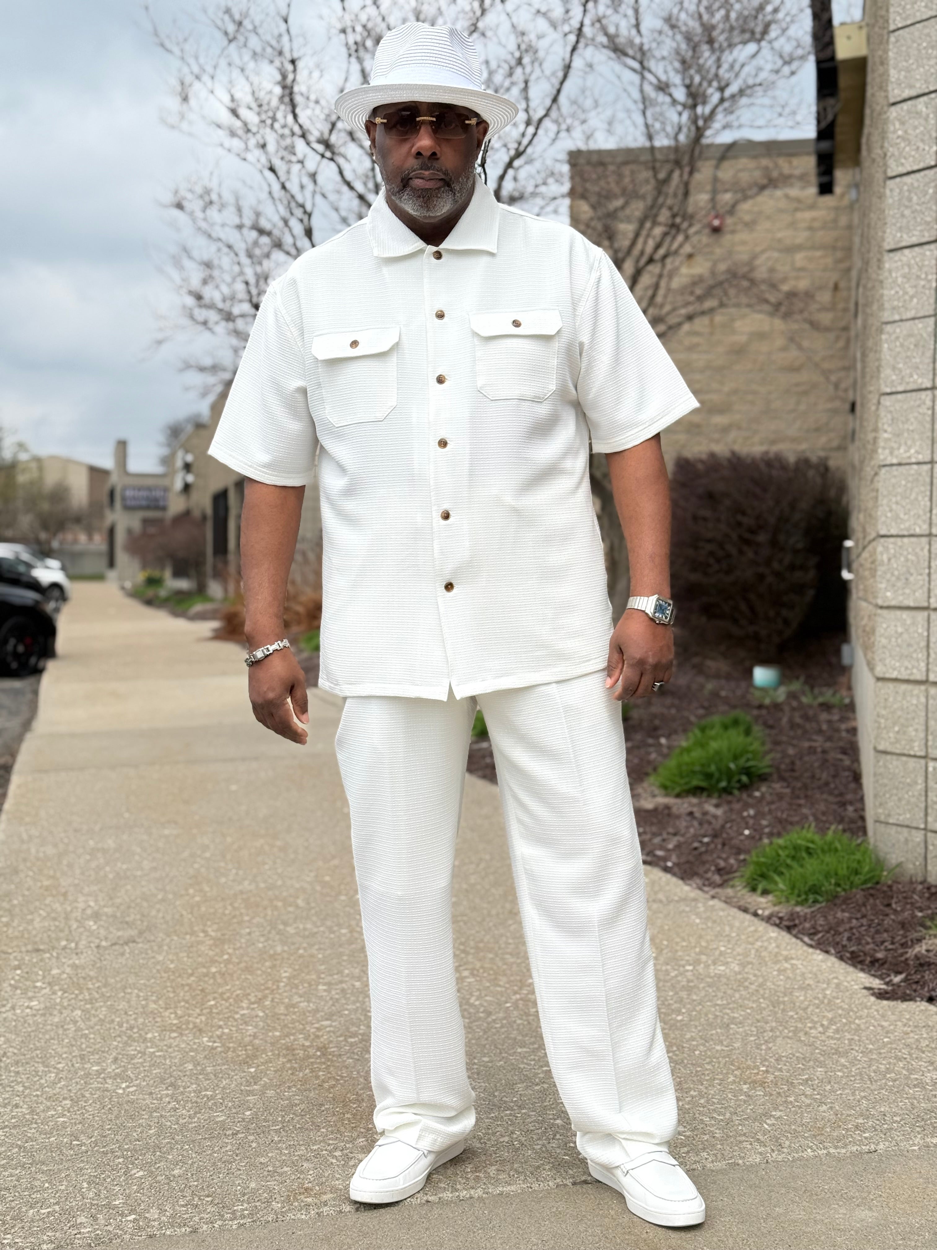 Lanzino "Midtown" Pant Set (White)