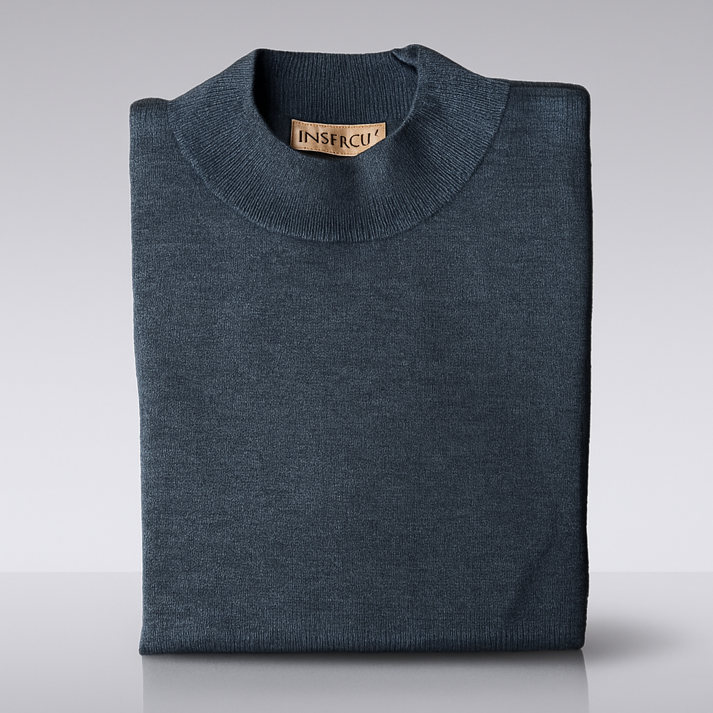 Inserch Cotton Blend Mock Sweater (Charcoal Gray)
