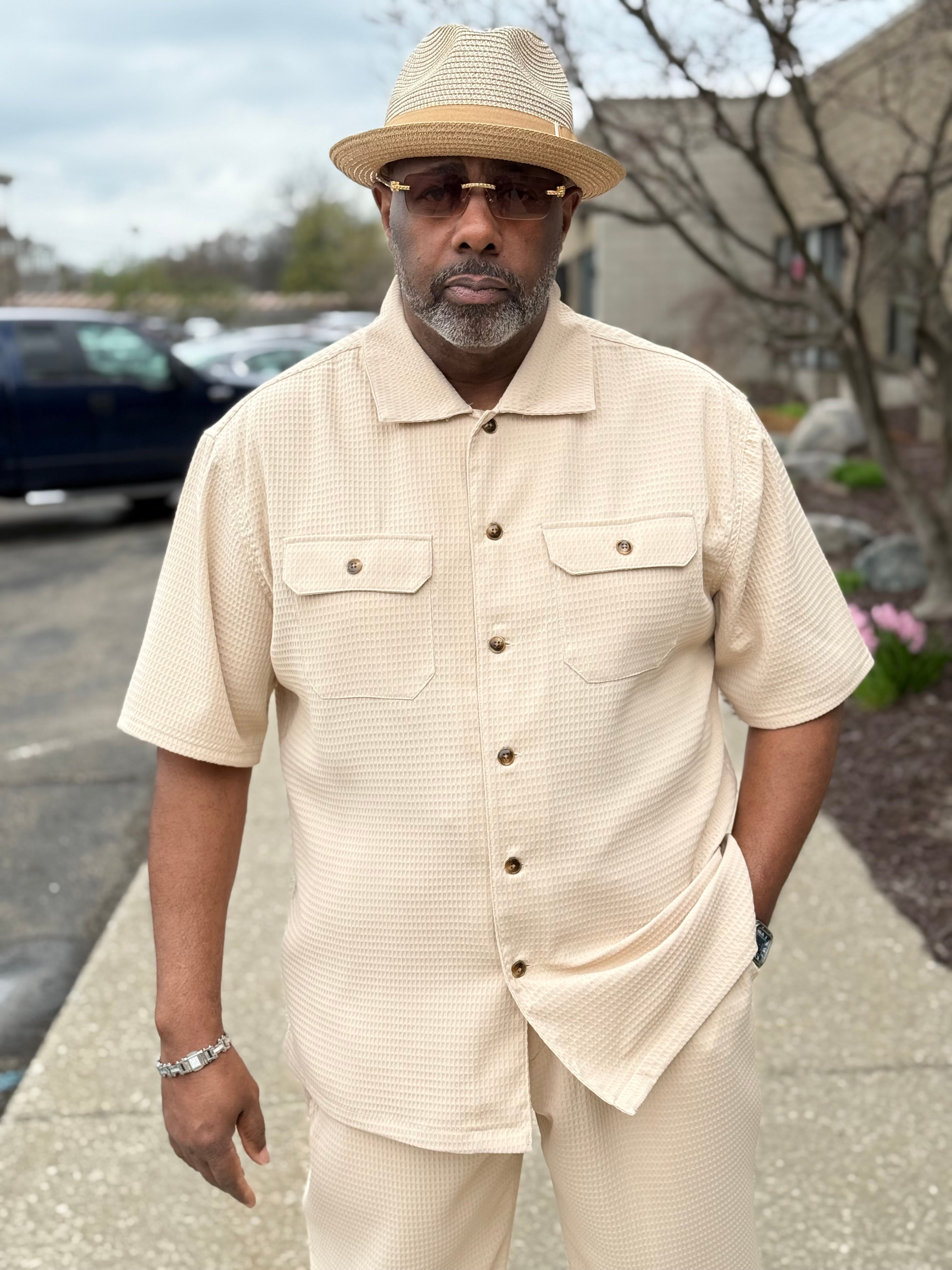 Lanzino "Midtown" Pant Set (Beige)