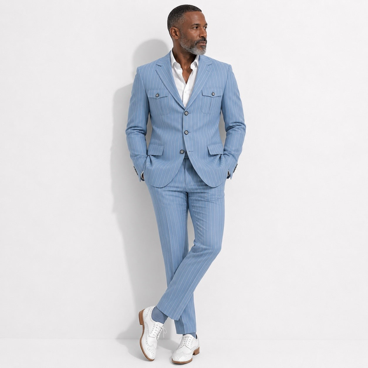 Rossi Man Safari Men's Modern Fit Suit - BlueRM1981